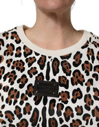 Multicolor Leopard Print Crew Neck T-shirt