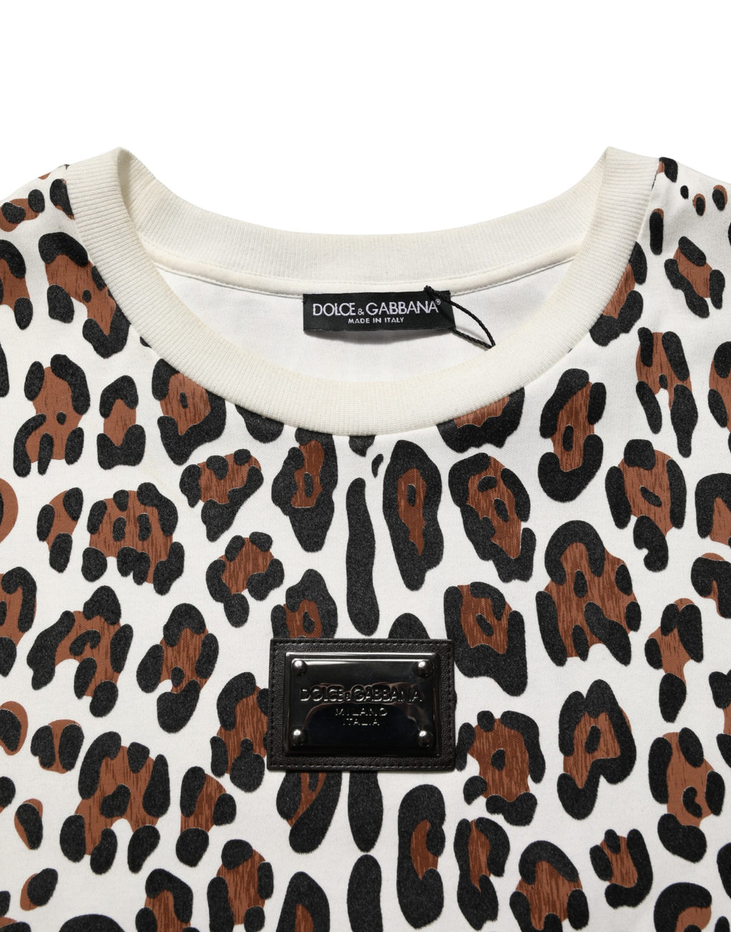 Multicolor Leopard Print Crew Neck T-shirt