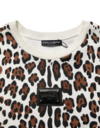 Multicolor Leopard Print Crew Neck T-shirt