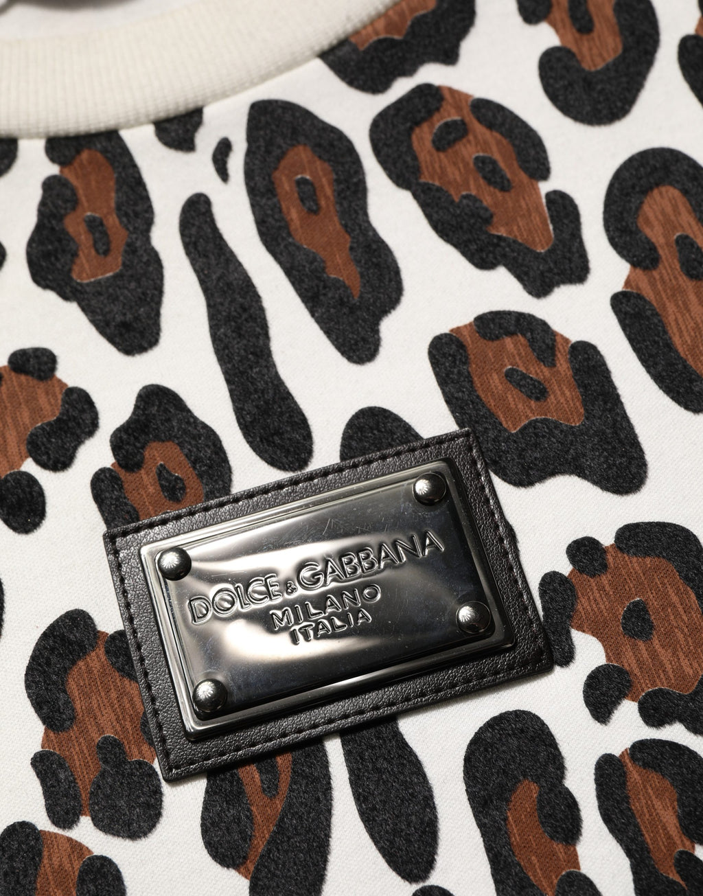 Multicolor Leopard Print Crew Neck T-shirt