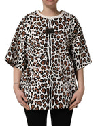 Multicolor Leopard Print Crew Neck T-shirt