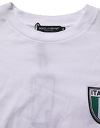 White Italia Flag Patch Round Neck T-shirt