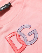 Pink Cotton DG Logo Round Neck Tank T-shirt