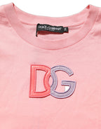 Pink Cotton DG Logo Round Neck Tank T-shirt