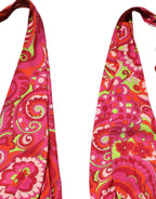 Red Paisley Silk Halter Neck Crop Tank Top