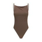 Brown Polyamide One-Piece Swimsuit