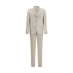 Beige Silk Two-Piece Suit