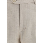 Beige Silk Two-Piece Suit