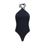 Black Nylon One-Piece Swimsuit