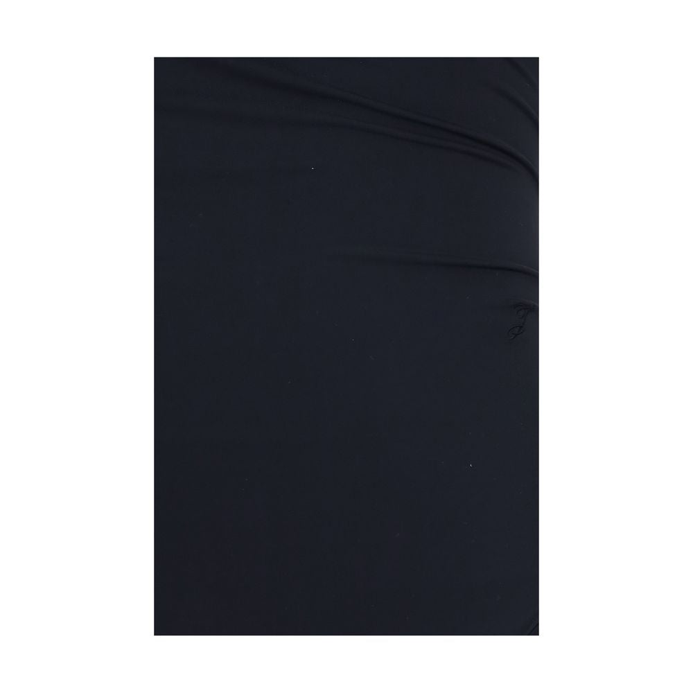 Black Nylon One-Piece Swimsuit