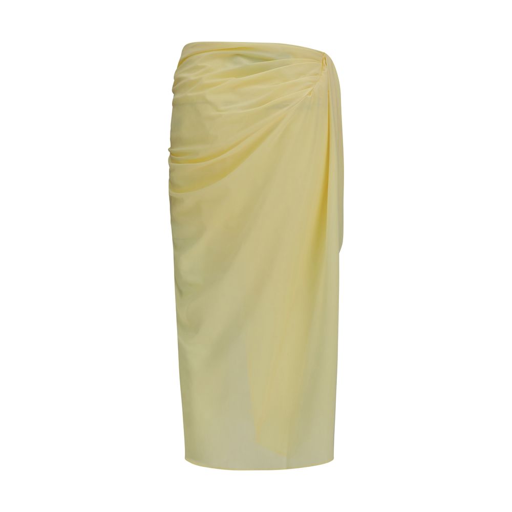 Bicolor Polyester Midi Skirt