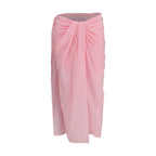 Multicolor Polyester Midi Skirt