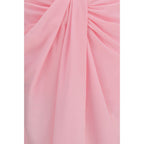 Multicolor Polyester Midi Skirt