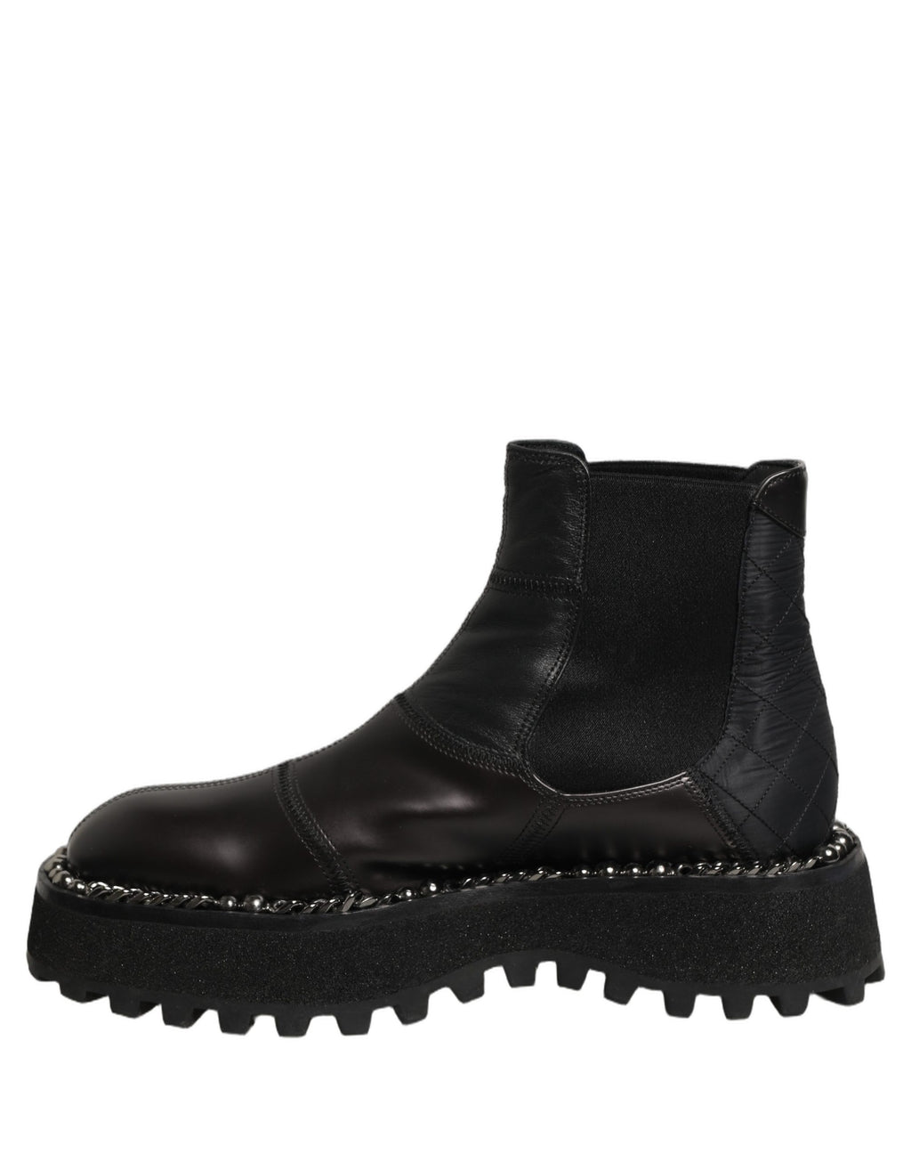 Black Leather Slip On Chelsea Boots Shoes