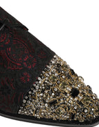 Black Red Embellished Derby Dress Formal Shoes