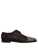 Black Red Embellished Derby Dress Formal Shoes