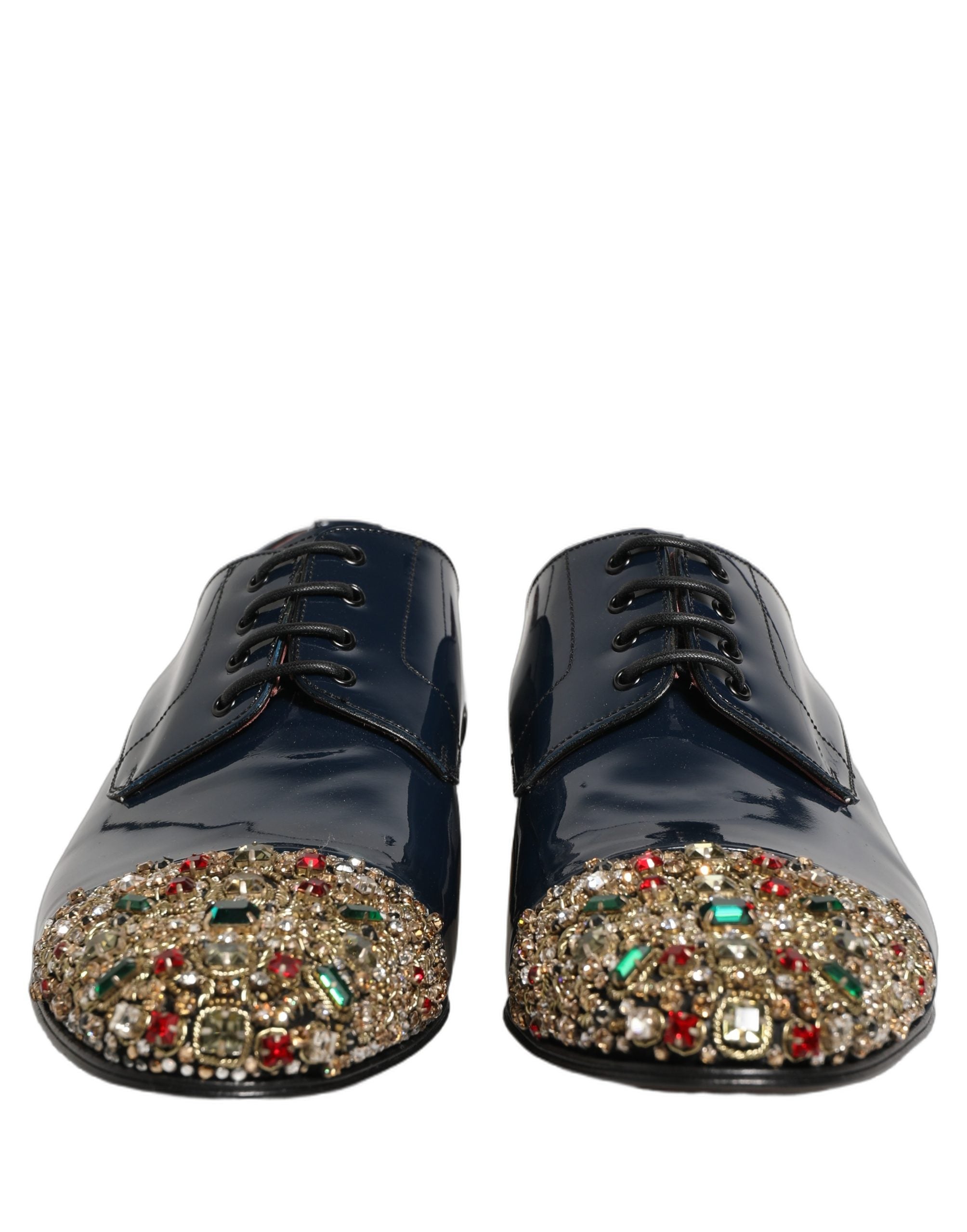Blue Embellished Men Derby Dress Formal Shoes