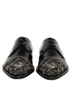 Black Embellished Men Derby Dress Formal Shoes