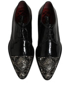 Black Embellished Men Derby Dress Formal Shoes