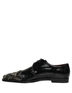 Black Embellished Men Derby Dress Formal Shoes