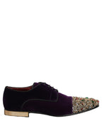 Violet Suede Embellished Derby Dress Shoes
