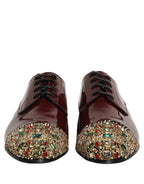 Maroon Embellished Derby Dress Formal Shoes