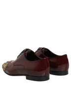 Maroon Embellished Derby Dress Formal Shoes