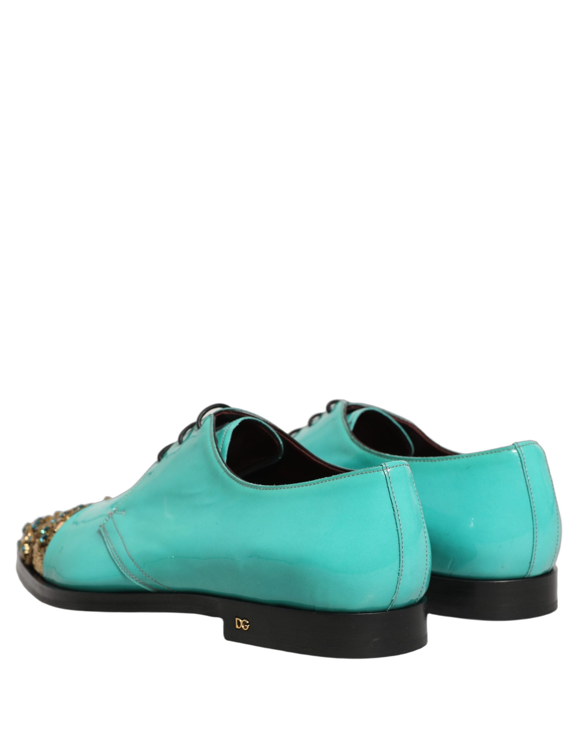Aqua Blue Embellished Derby Dress Formal Shoes