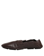 Brown Deerskin Leather Driver Loafers Shoes