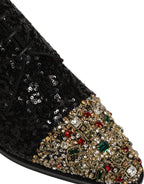 Black Sequin Embellished Men Derby Dress Shoes