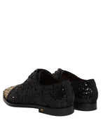 Black Sequin Embellished Men Derby Dress Shoes