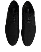 Black Suede Lace Up Derby Dress Formal Shoes