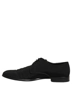 Black Suede Lace Up Derby Dress Formal Shoes
