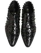 Black Leather Studded Men Formal Derby Shoes