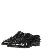 Black Leather Studded Men Formal Derby Shoes