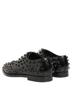 Black Leather Studded Men Formal Derby Shoes