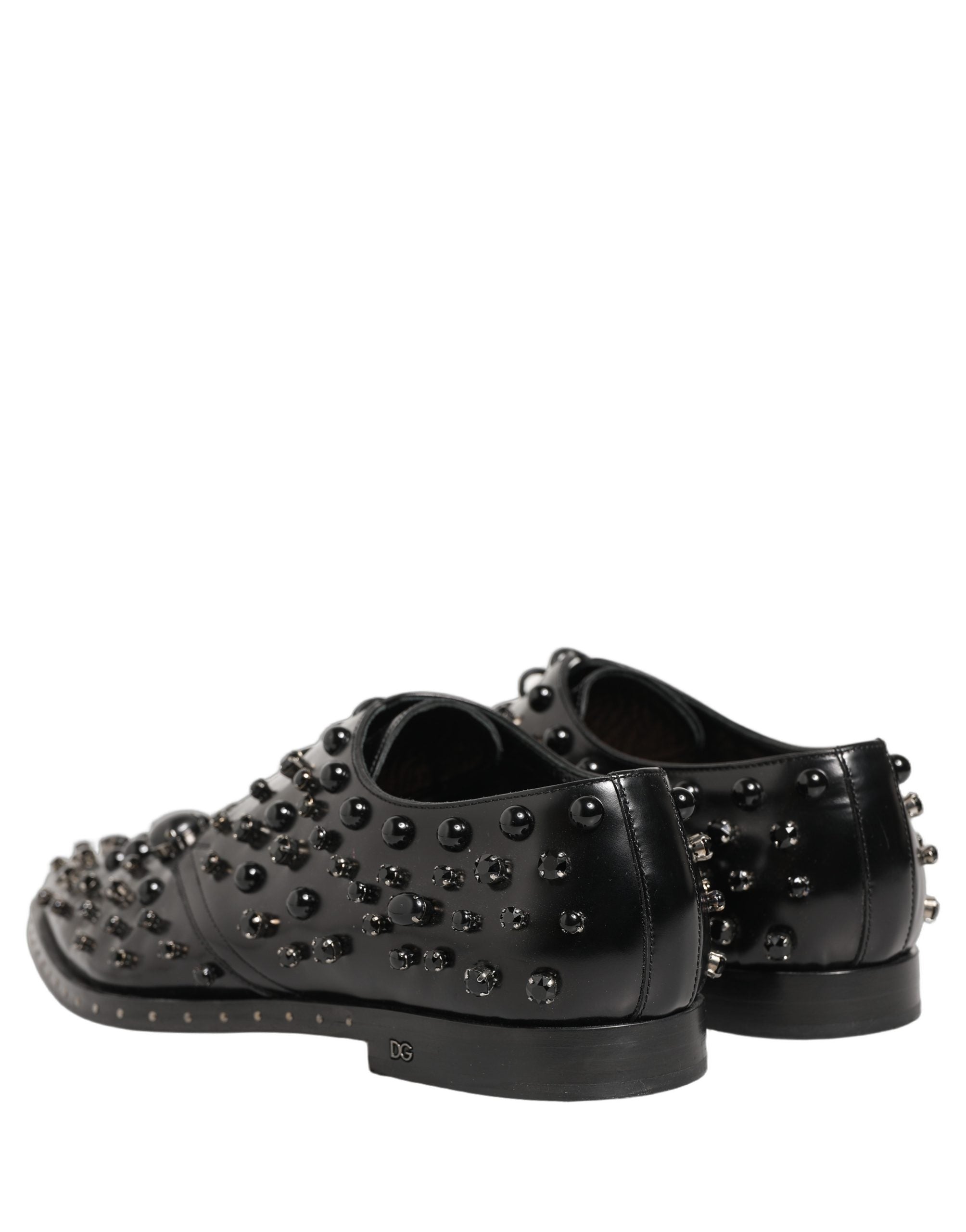 Black Leather Studded Men Formal Derby Shoes
