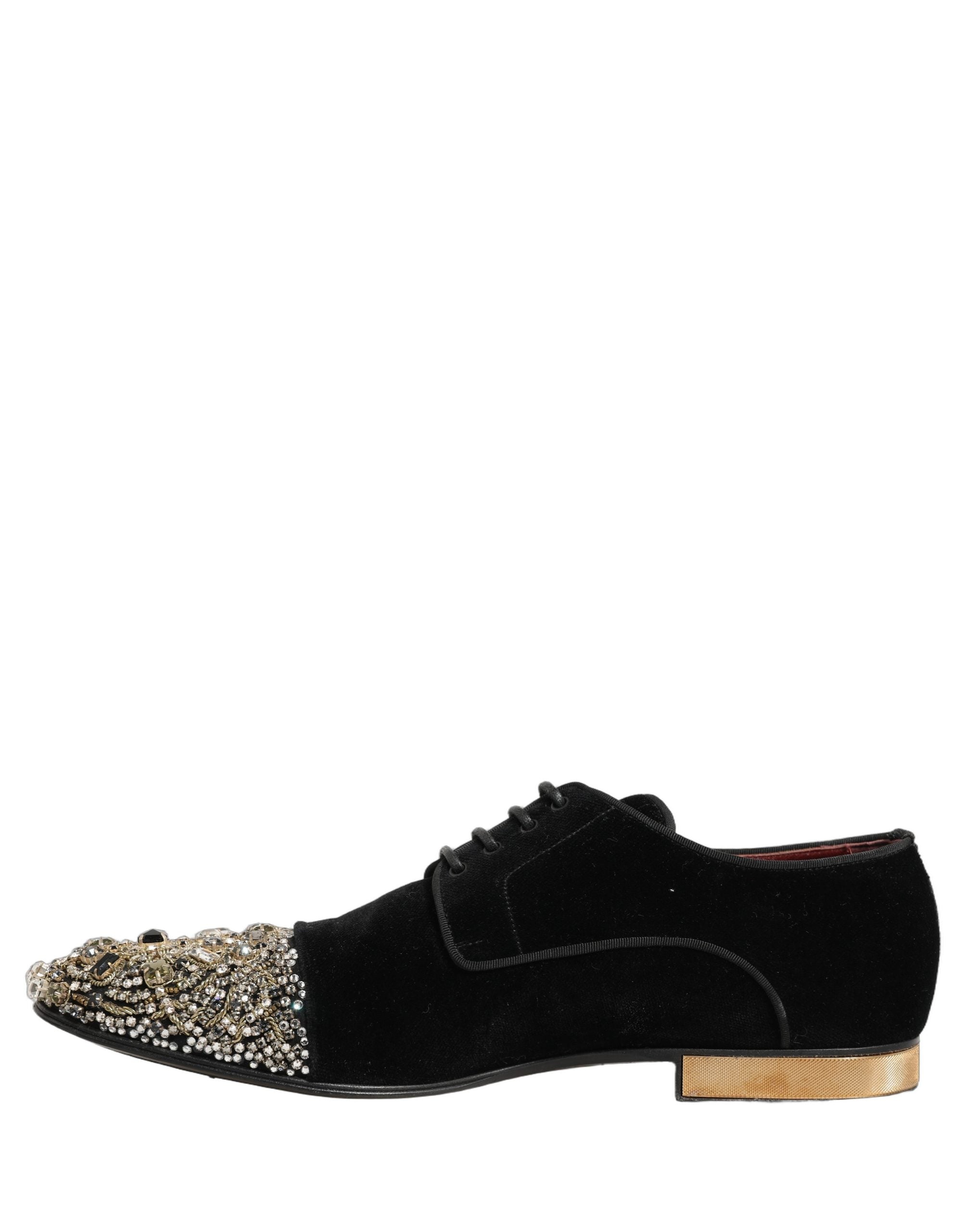Black Suede Embellished Derby Dress Shoes