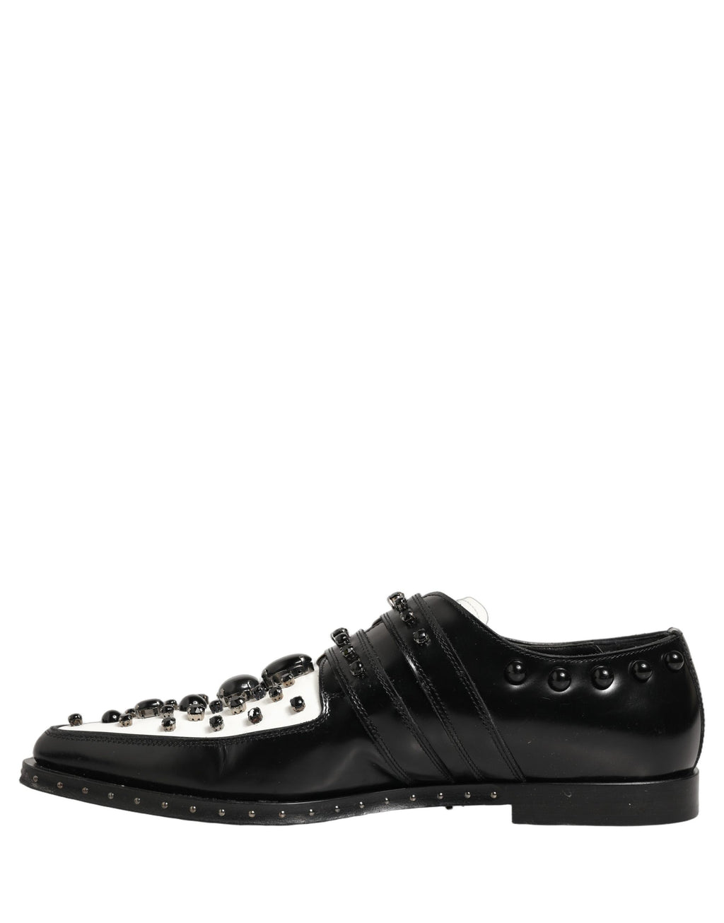 Black Leather Studded Formal Monk Strap Shoes