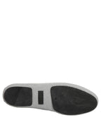 Gray Crown Rose Angel Embroidery Loafer Shoes