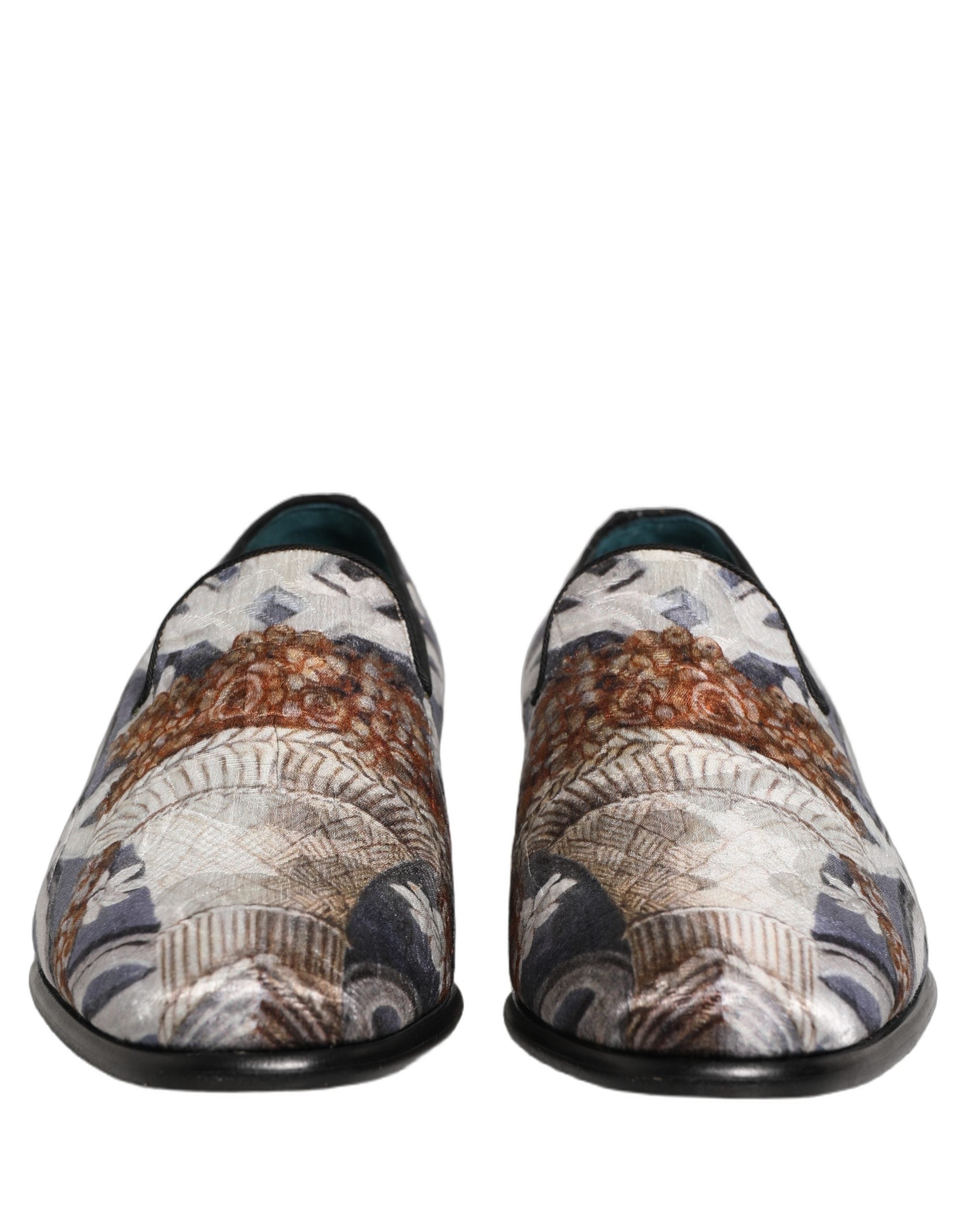 Multicolor Floral Tapestry Embroidery Loafer Shoes
