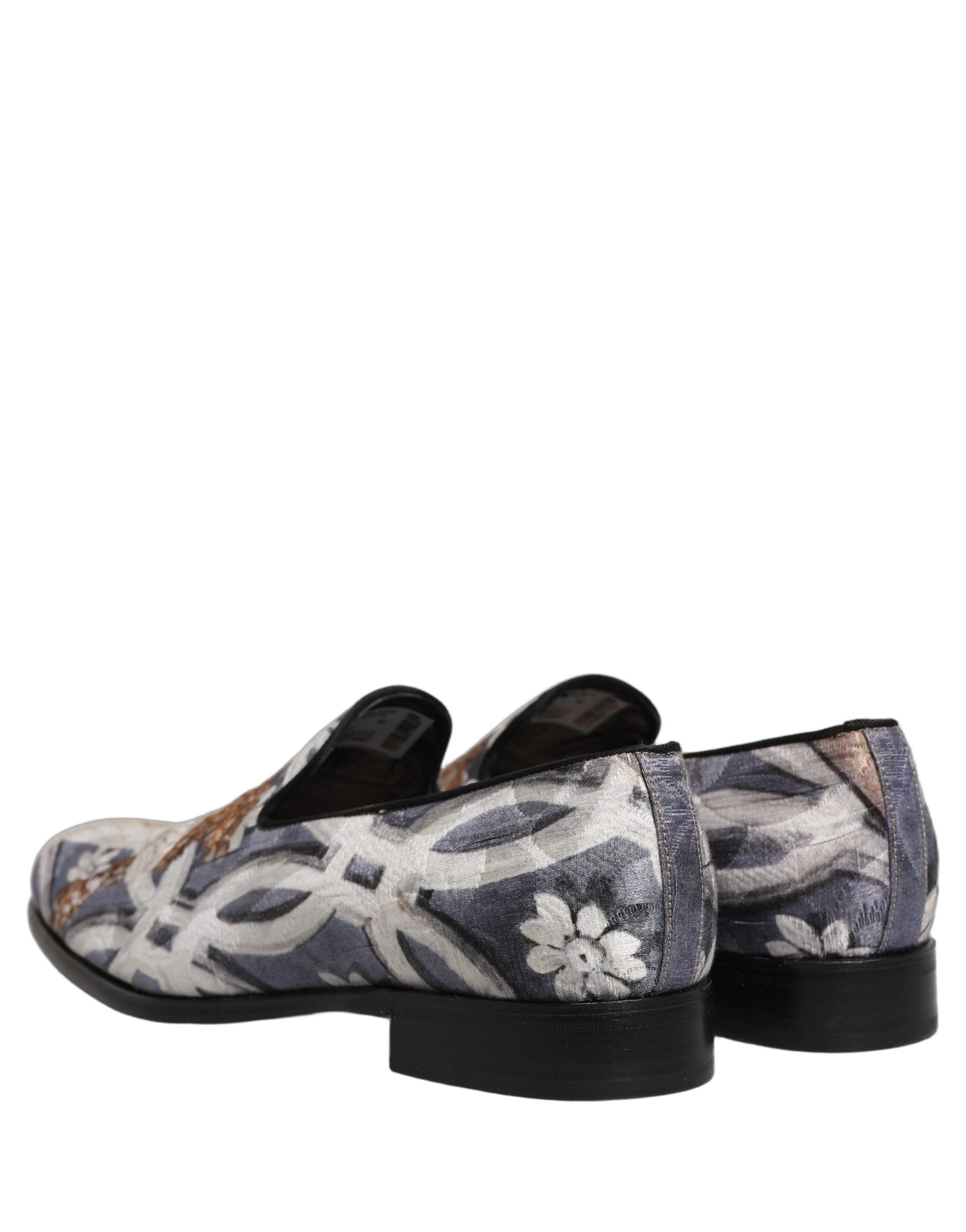 Multicolor Floral Tapestry Embroidery Loafer Shoes