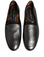 Silver Leather DG Logo Slip On Loafers Shoes