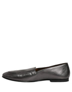 Silver Leather DG Logo Slip On Loafers Shoes