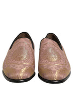 Pink Brocade Men Slip On Dress Loafers Shoes