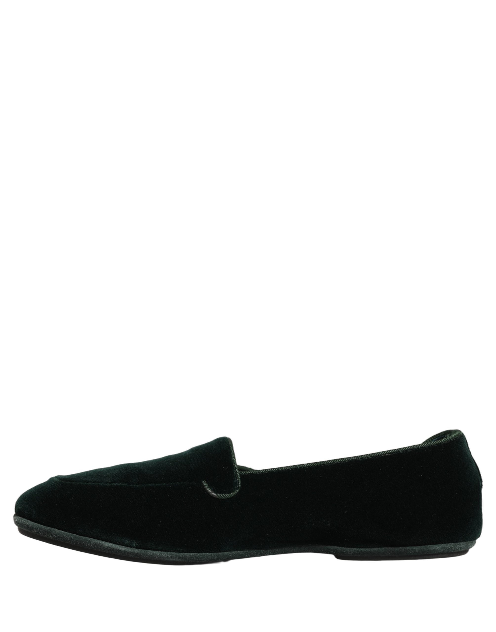 Green Velvet Slip On Men Flats Loafers Shoes