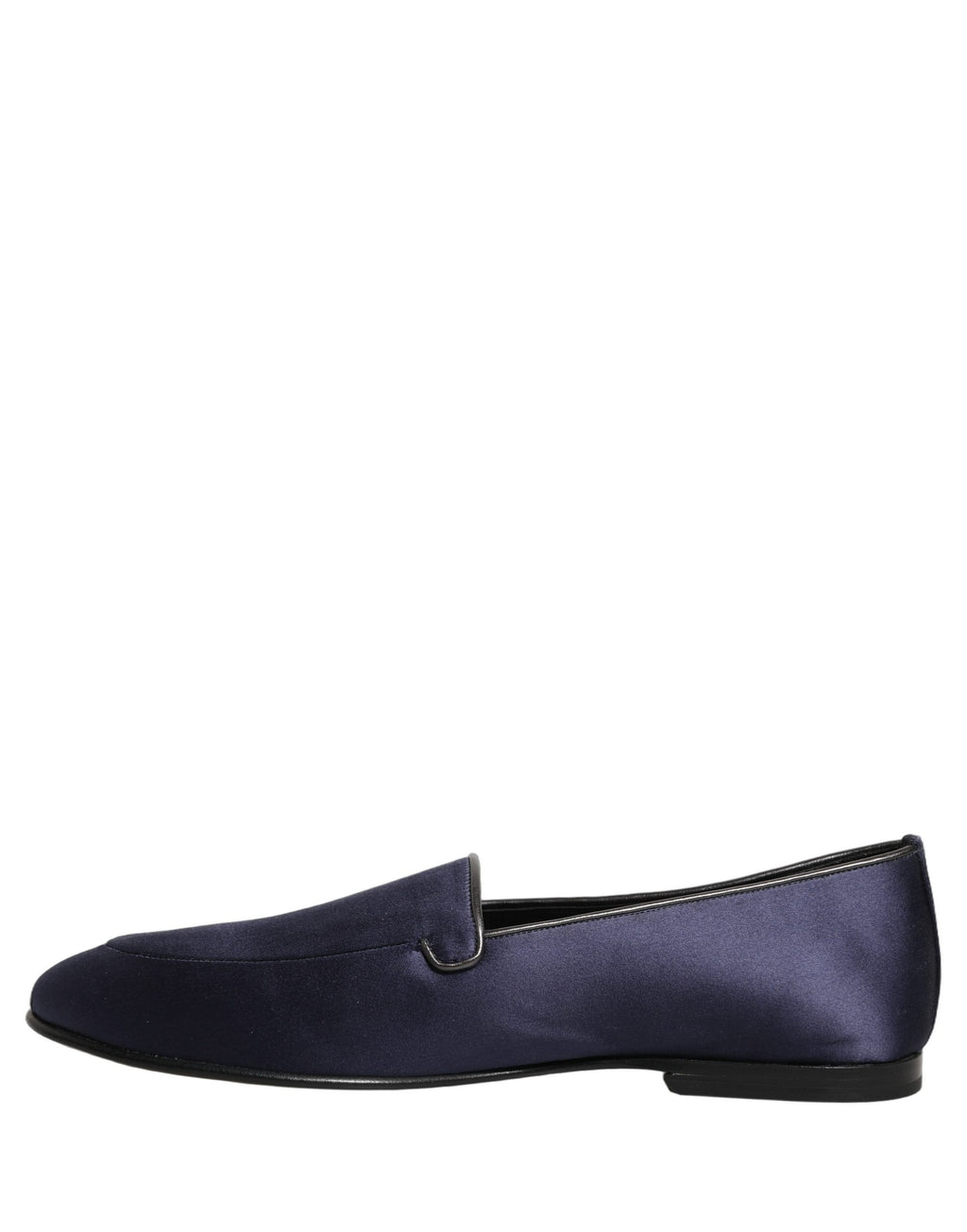 Blue Satin Logo Slip On Flats Loafers Shoes