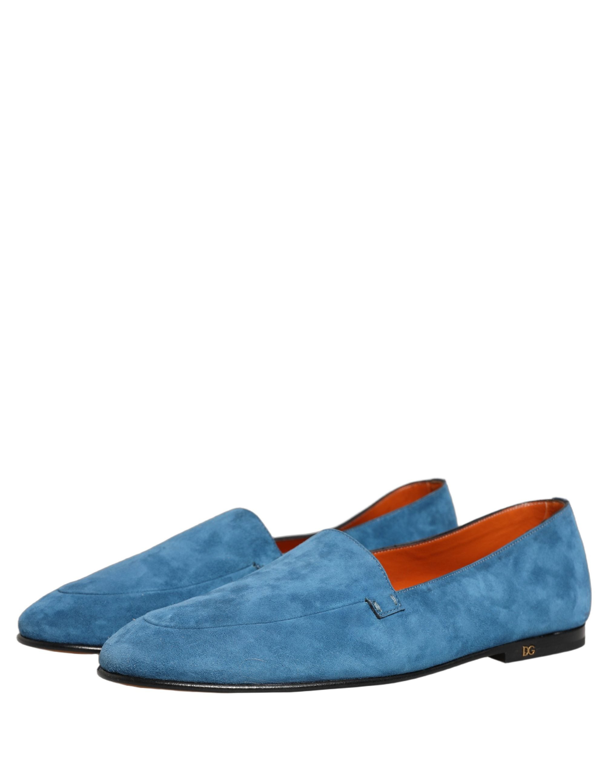 Blue Velvet Slip On Men Flats Loafers Shoes
