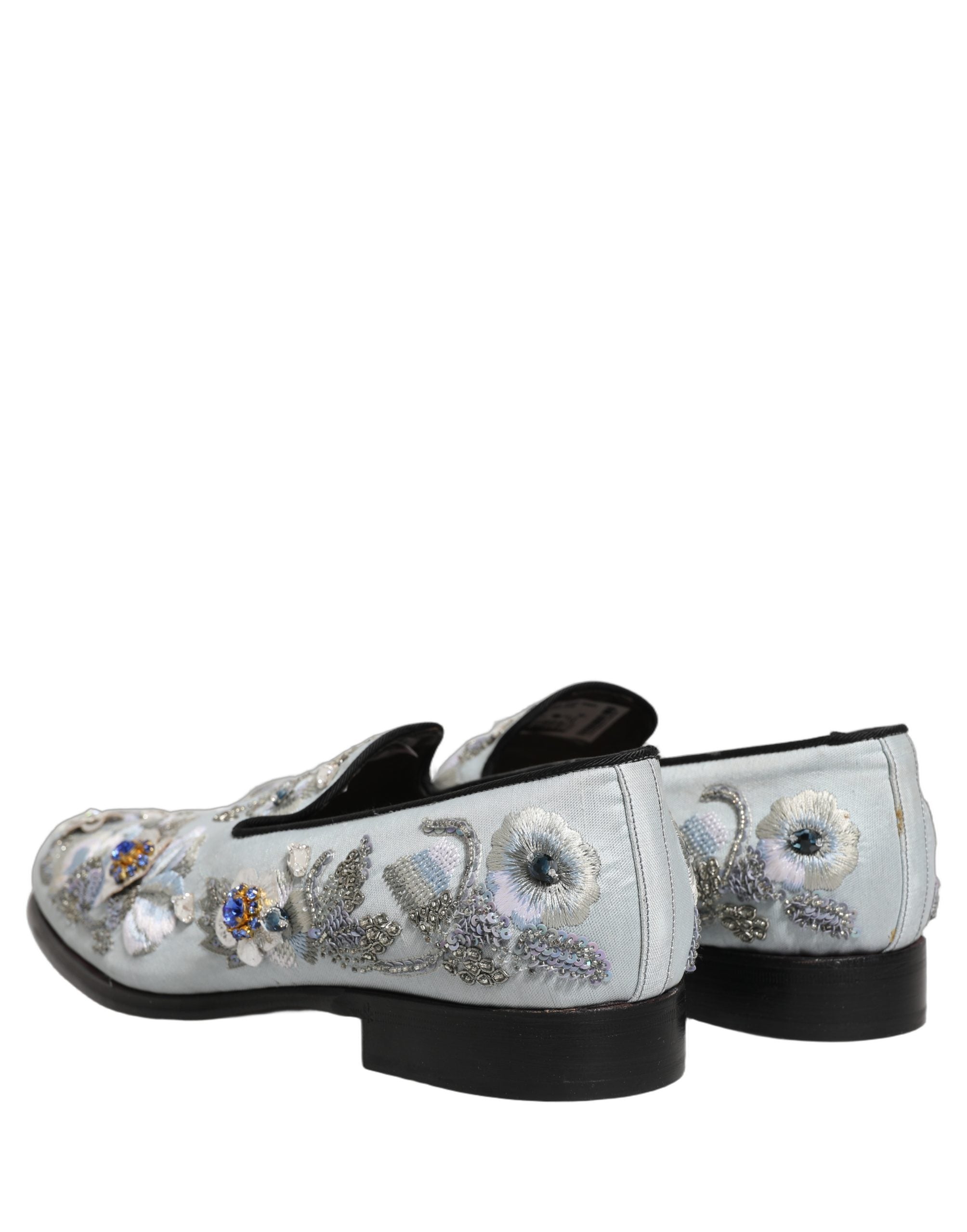 White Floral Embellished Men Loafers  Shoes