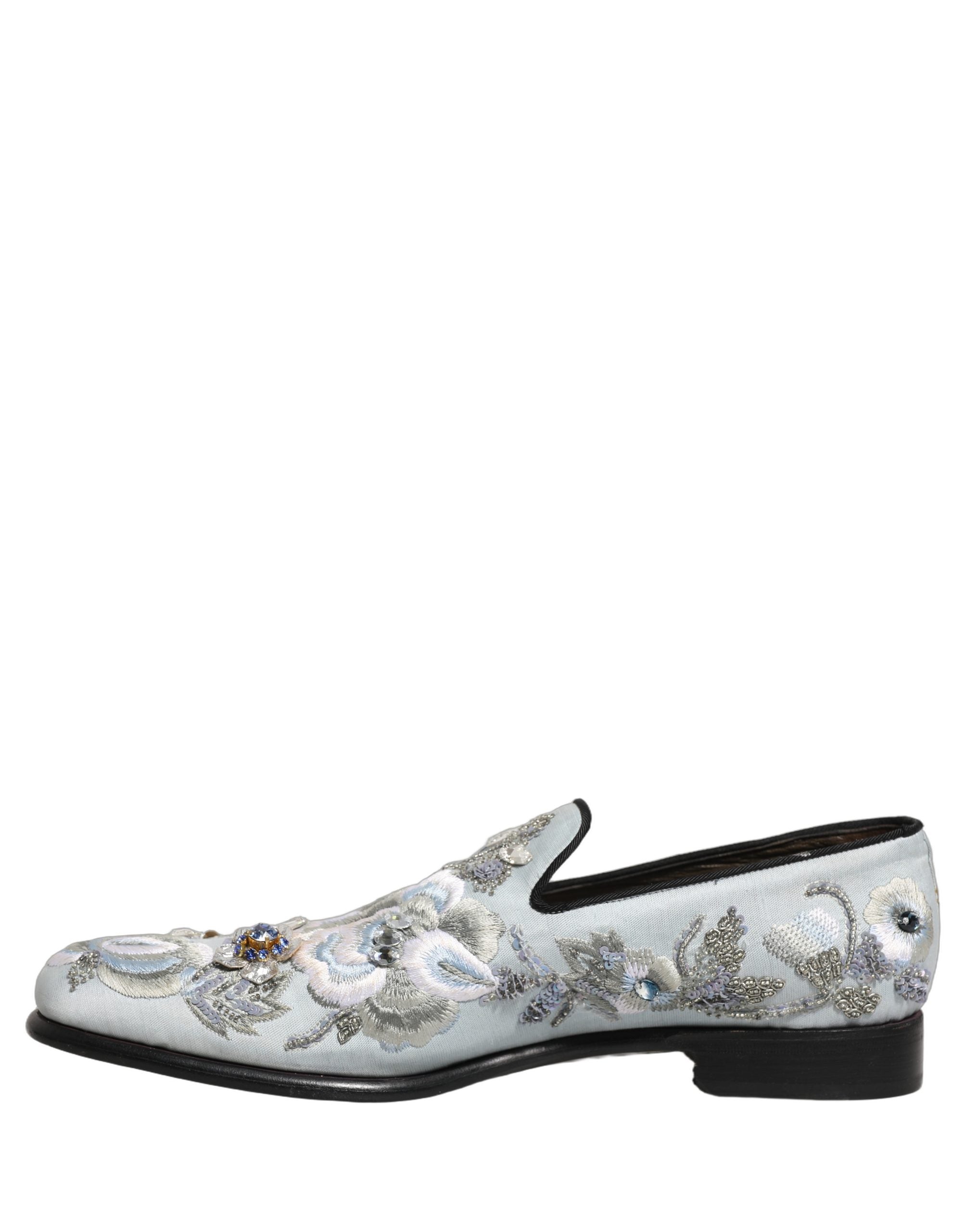 White Floral Embellished Men Loafers  Shoes